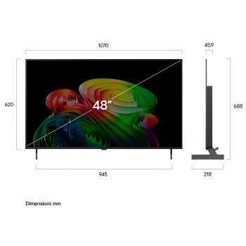 Immagine dimensioni TV OLED48B6ELC 2026